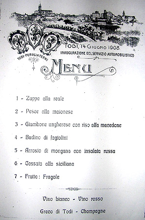 menu inaugurazione linea APM Todi-Perugia-Terni 14 giugno 1908