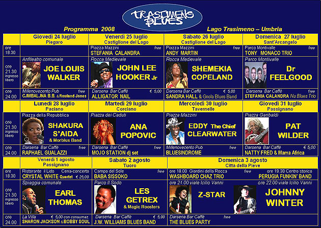 trasimeno blues - programma