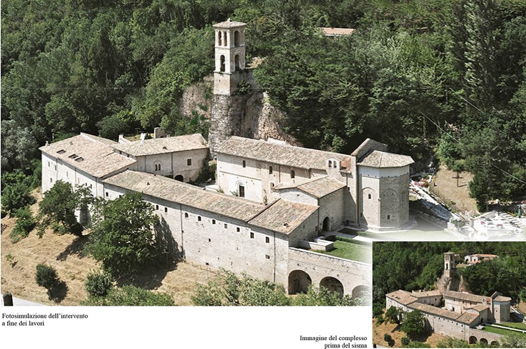 Fotocomposizione abbazia S. Eutizio alla fine dei lavori