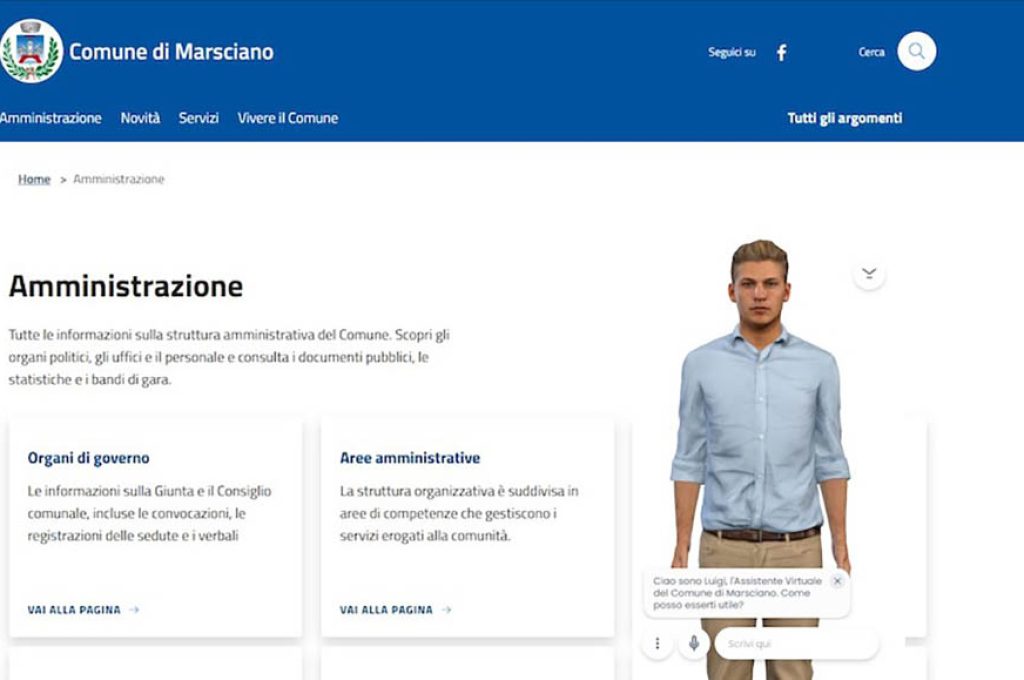 Pagina web Comune con Luigi