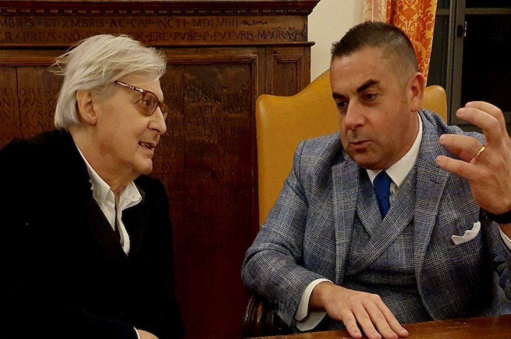 Vittorio Sgarbi e il Sindaco di Todi Ruggiano