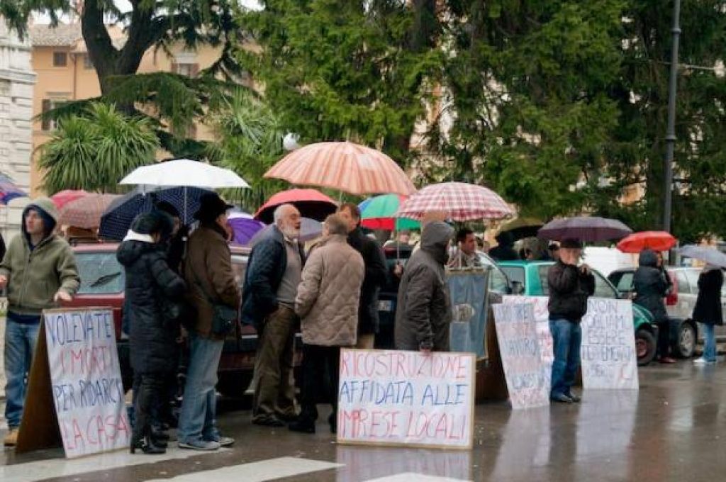 Manifestazione dei terremotati di Marsciano