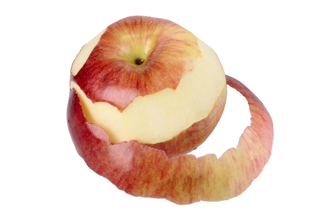 Red apple and peel