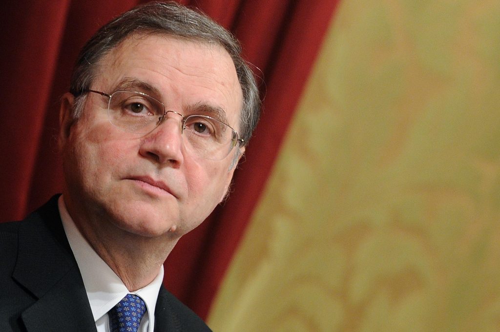 Il governatore della Banca d'Italia Ignazio Visco durante le Considerazioni Finali all'assemblea annuale, 31 maggio 2012 a Roma.    ANSA / ETTORE FERRARI